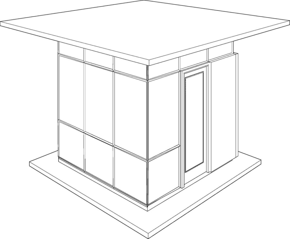 3D illustration of building project vector