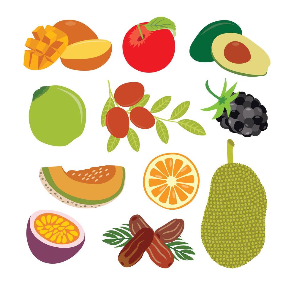 A Diverse Selection of Delicious Fresh Fruits vector