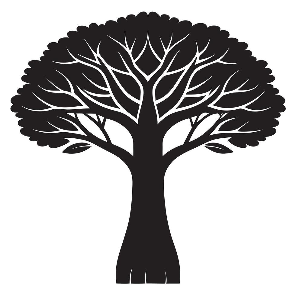baobab tree silhouette vector