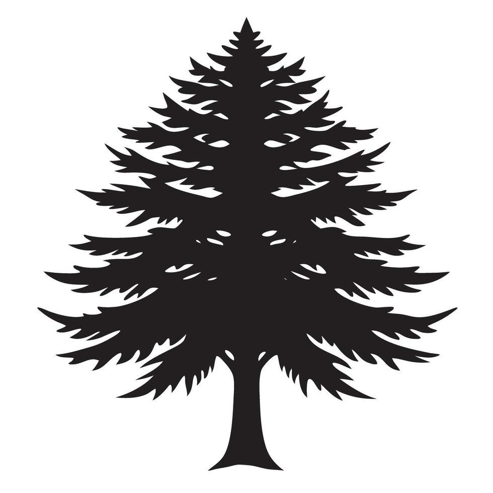 cedar tree silhouette vector