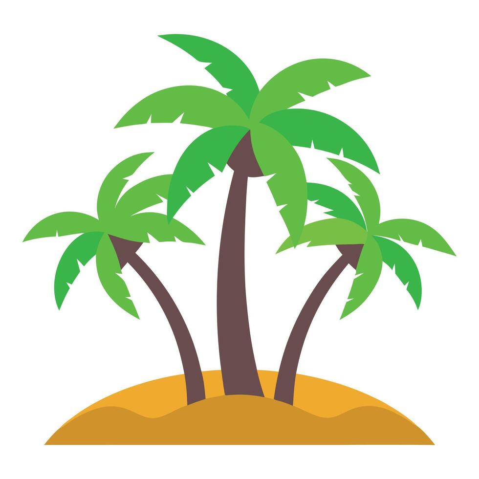 Illustration of palm trees in the beach vector