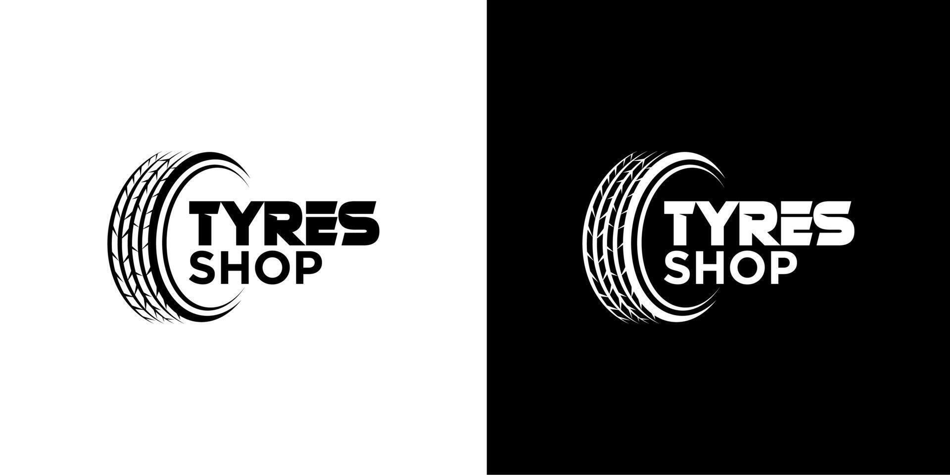 tyre shop logo design icon template vector