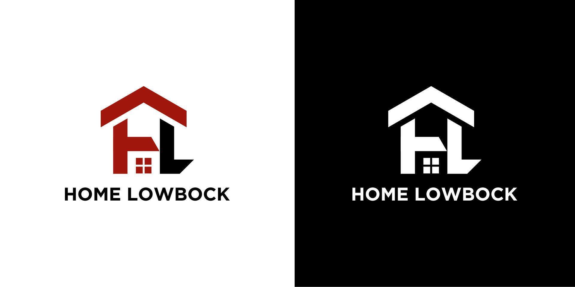 initial letter HL home logo icon template vector