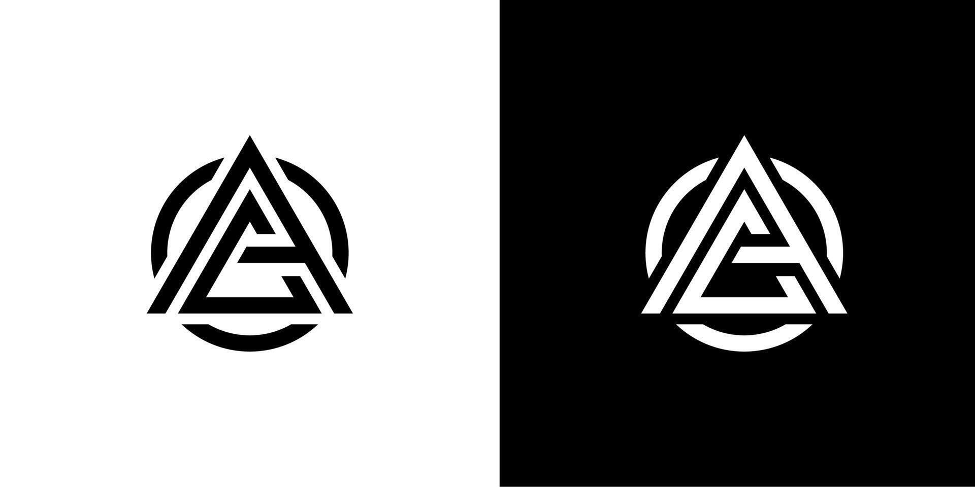 AOC Letter Logo triangle Design Template vector