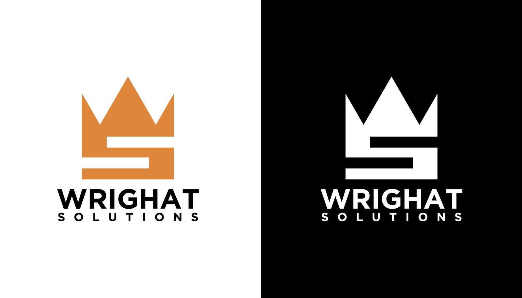 WS letter crown logo design vector