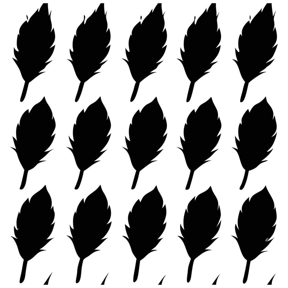 Feathers black silhouette pattern vector