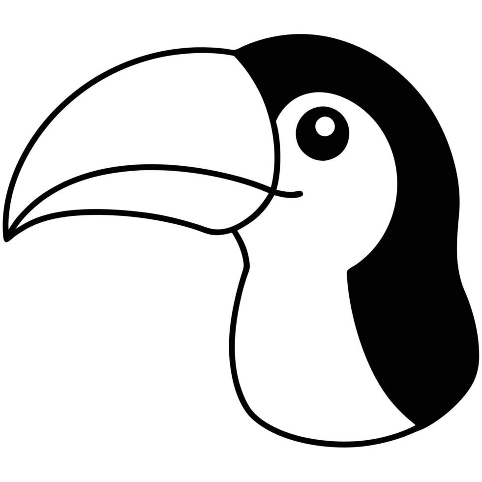 Toucan head outline on a white background vector