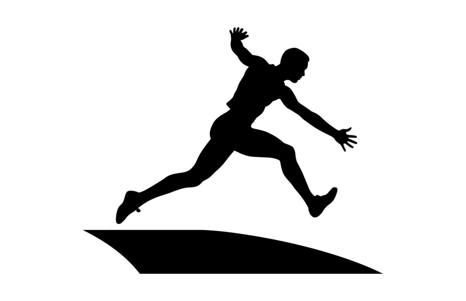 Long Jump Silhouette Clipart vector