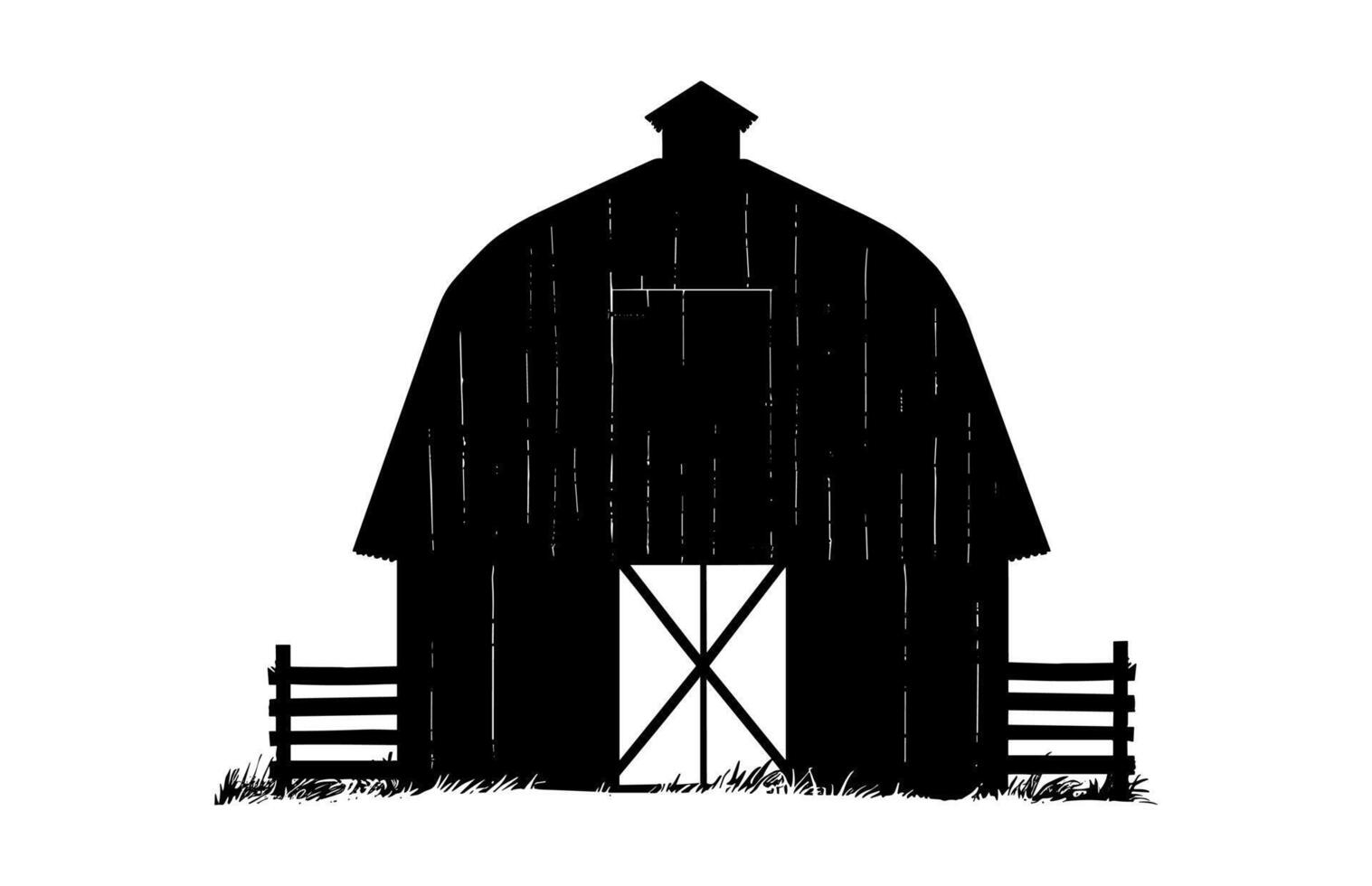 Farmhouse Clipart Black Silhouette vector