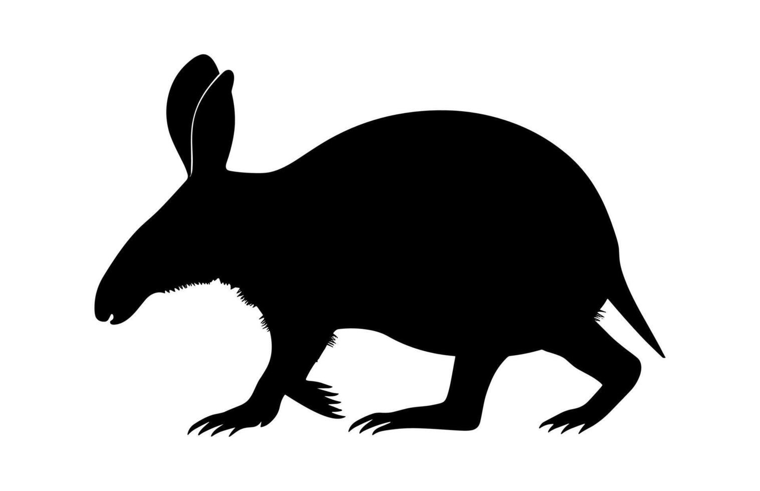 Aardvark Walking Silhouette vector