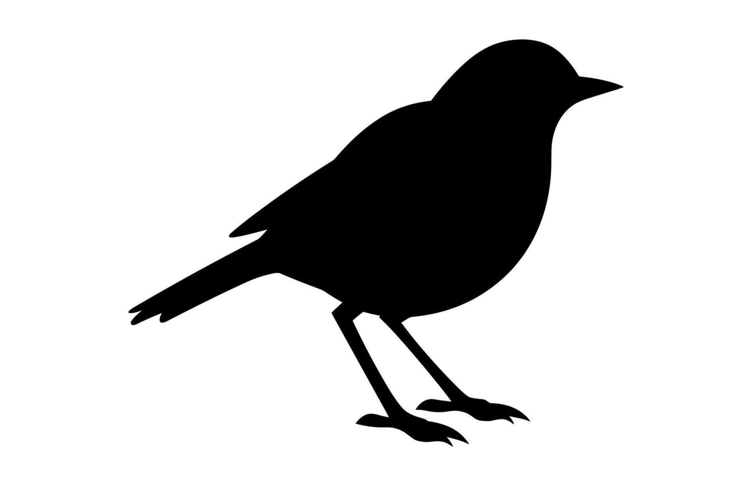 Nightingale Bird Black Clipart Silhouette vector
