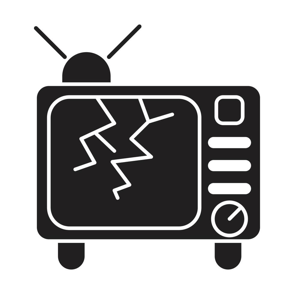 Broken tv icon on white background vector
