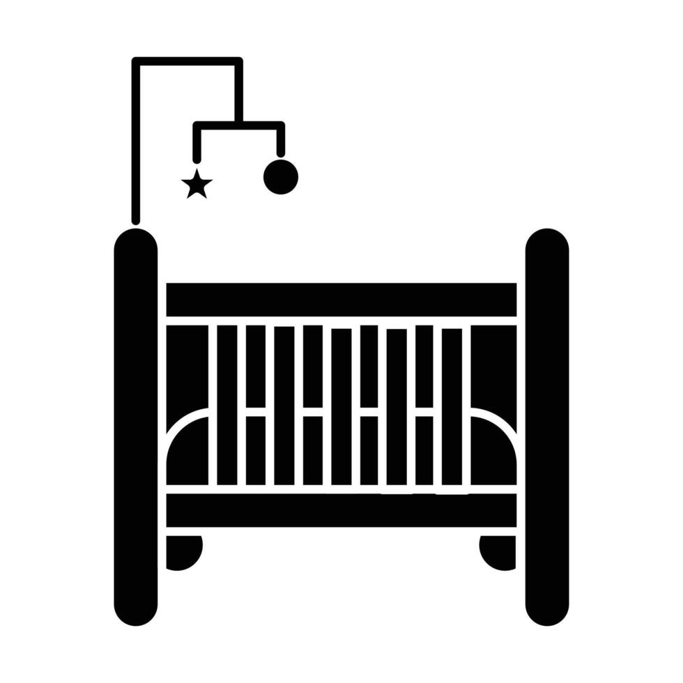Baby's cradle icon on white background vector