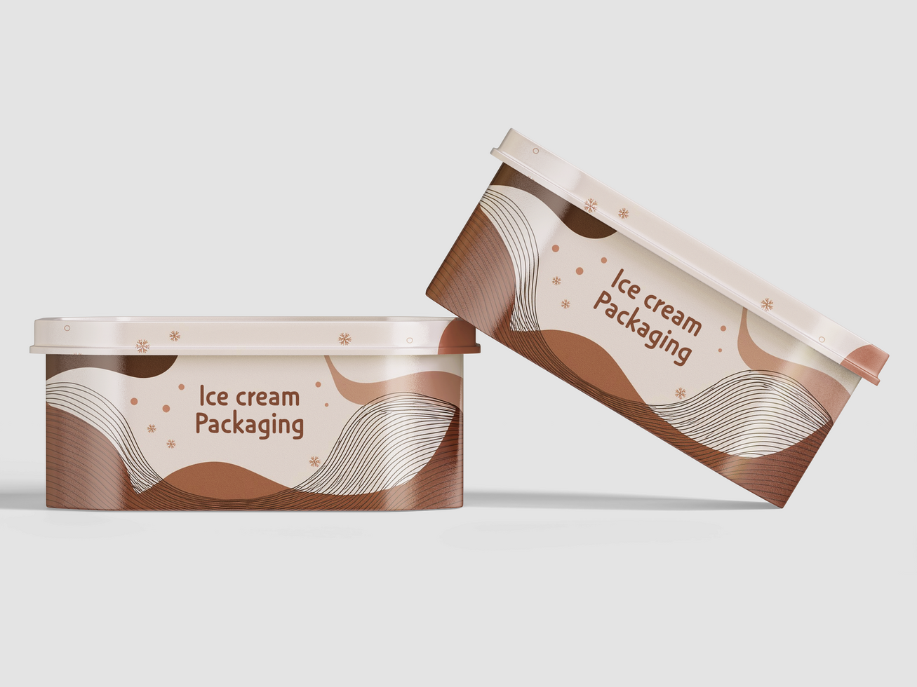 Two container mockup editable psd