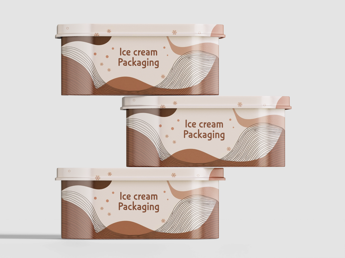 Three container food mockup psd
