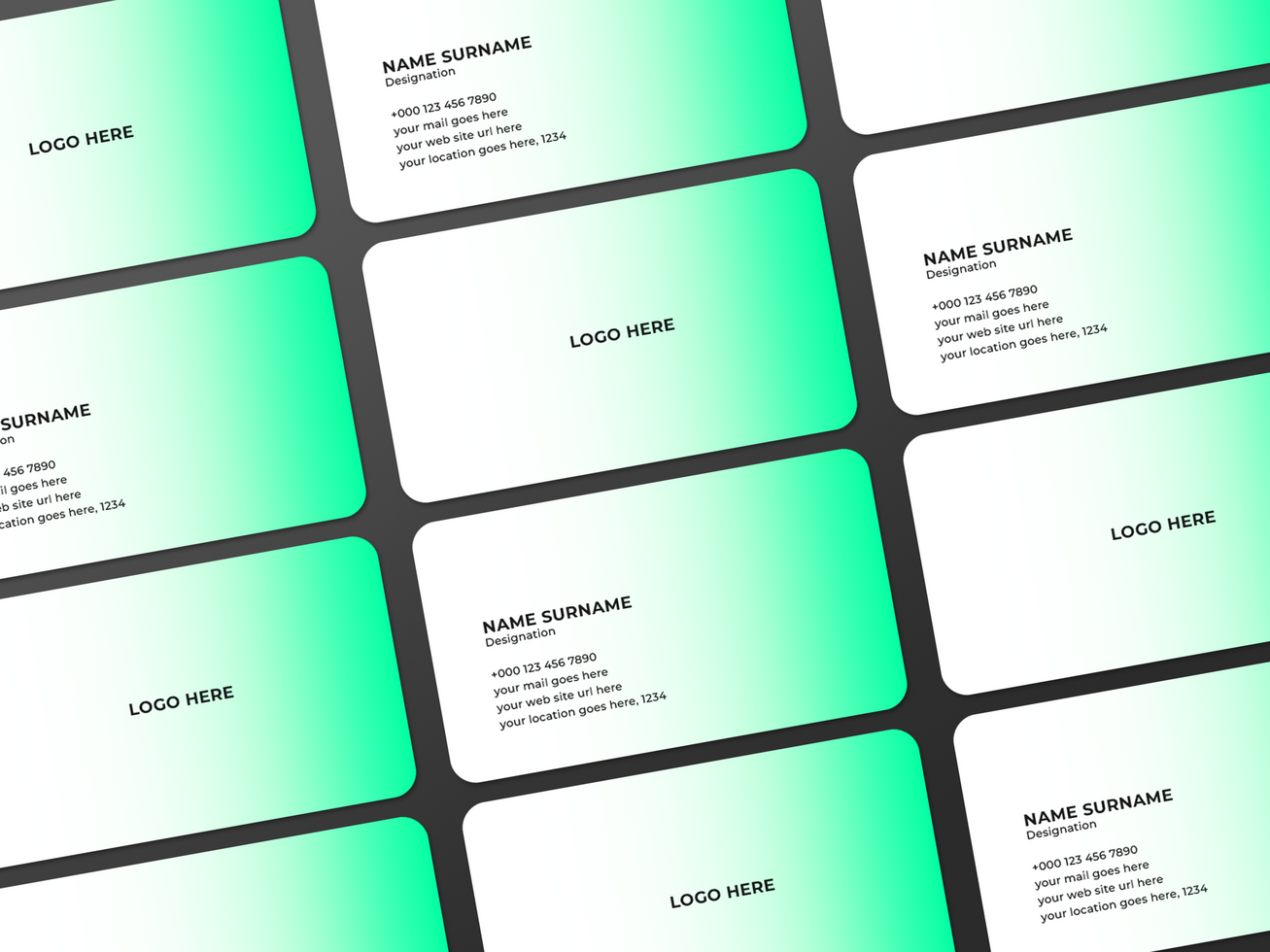 Perspective Business card and name card mockup psd