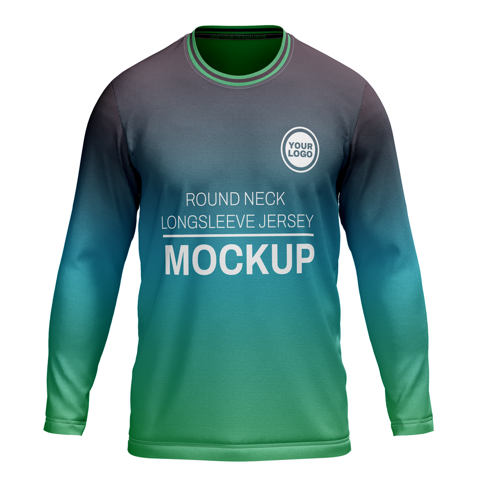 Basic round neck tshirt jersey mockup front view psd