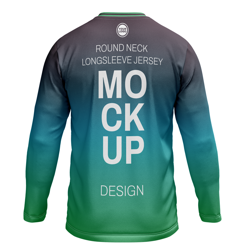 Basic round neck tshirt jersey mockup back view psd