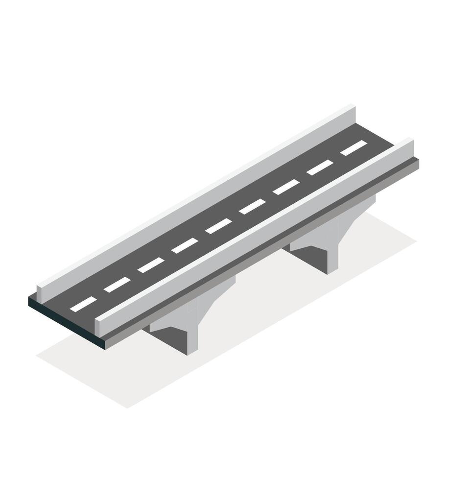 Isometric bridge. Road icon. Urban infrastructure. Highway bridge. vector