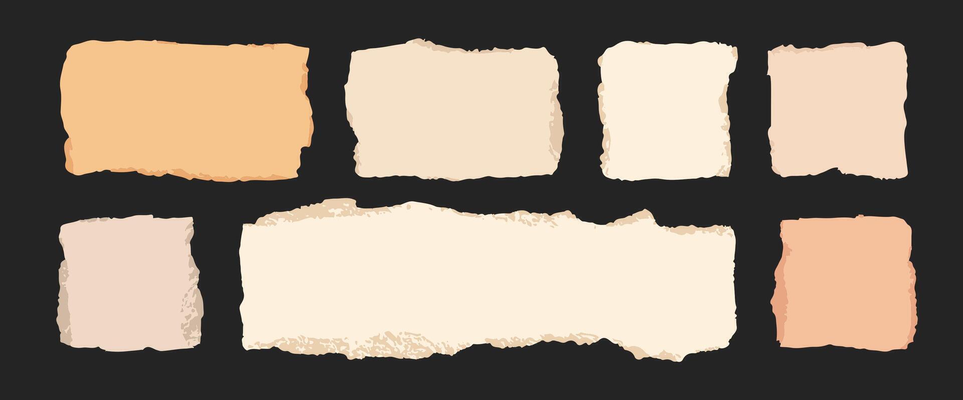 Torn paper pieces elements isolated vector