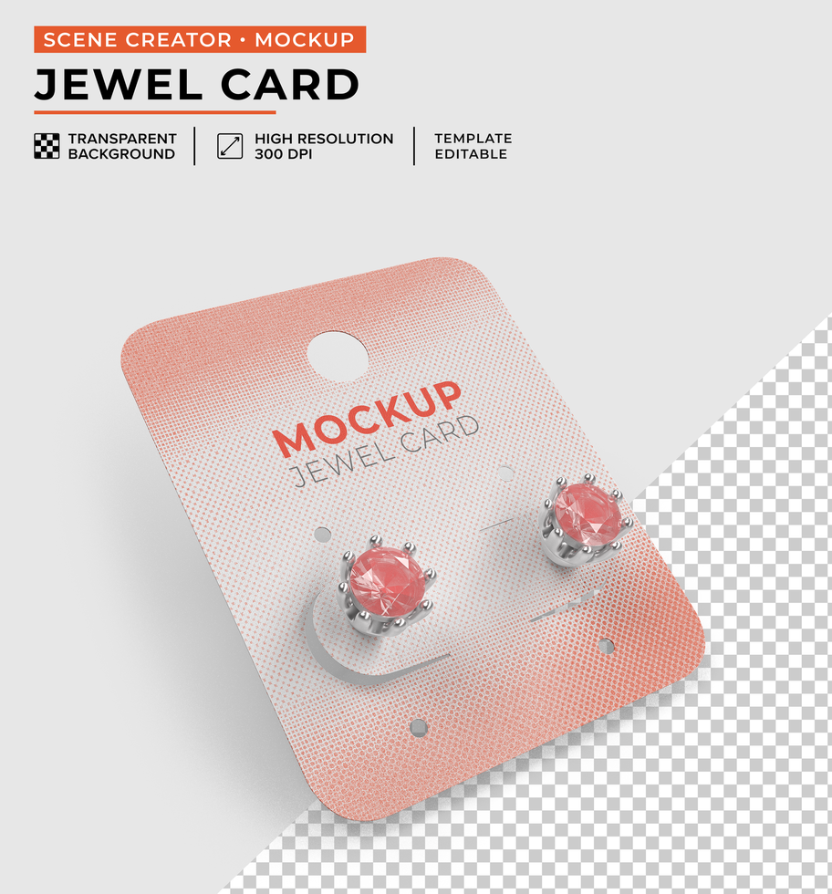 Earring card mockup, with earring psd