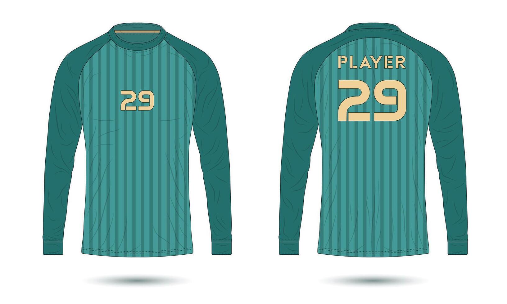 verde raglán manga fútbol uniforme Bosquejo vector