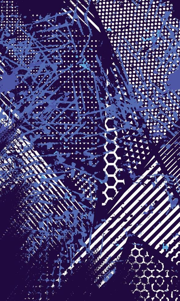 Geometric pattern textured background with abstract grunge brush strokes for sublimation jersey vector