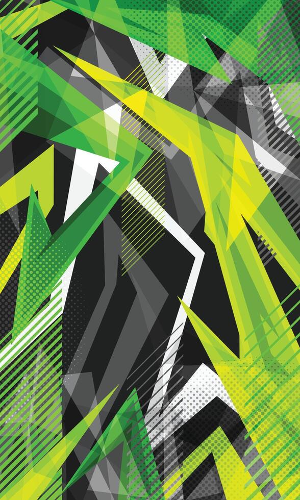 Green abstract geometric stripes racing background for sublimation sports jersey vector