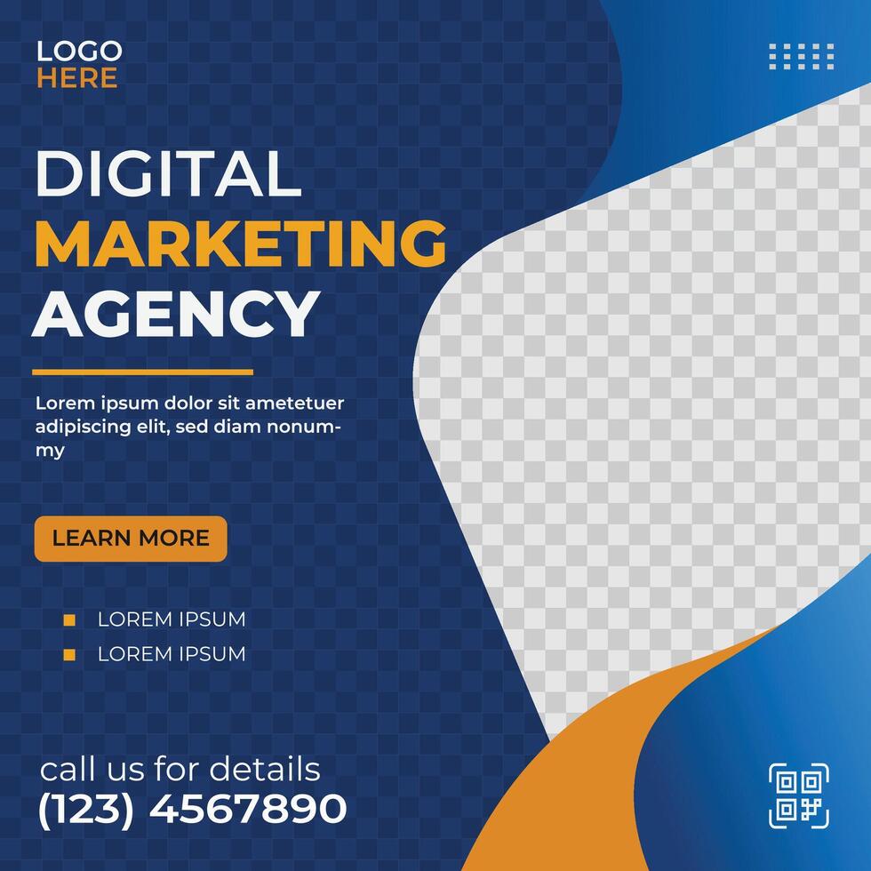 Digital Marketing Agency creative template design for social media post vector