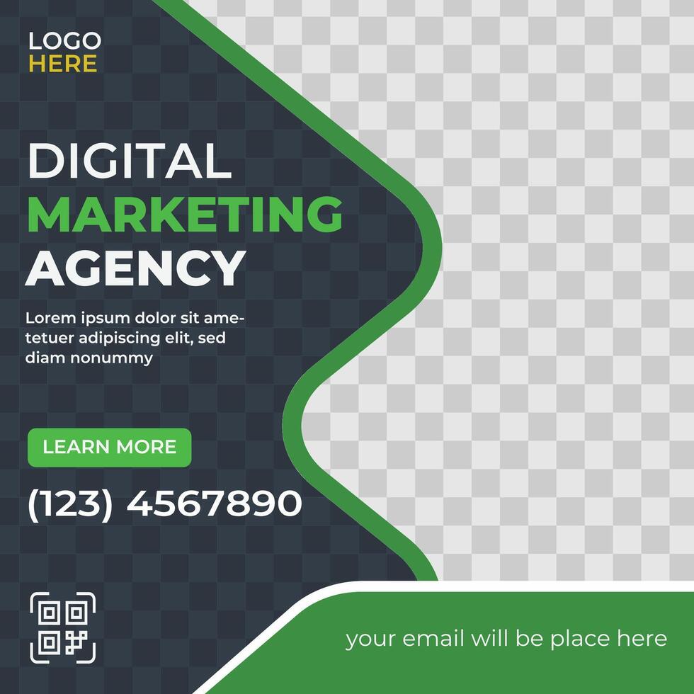 Modern social media template design for digital marketing agency vector