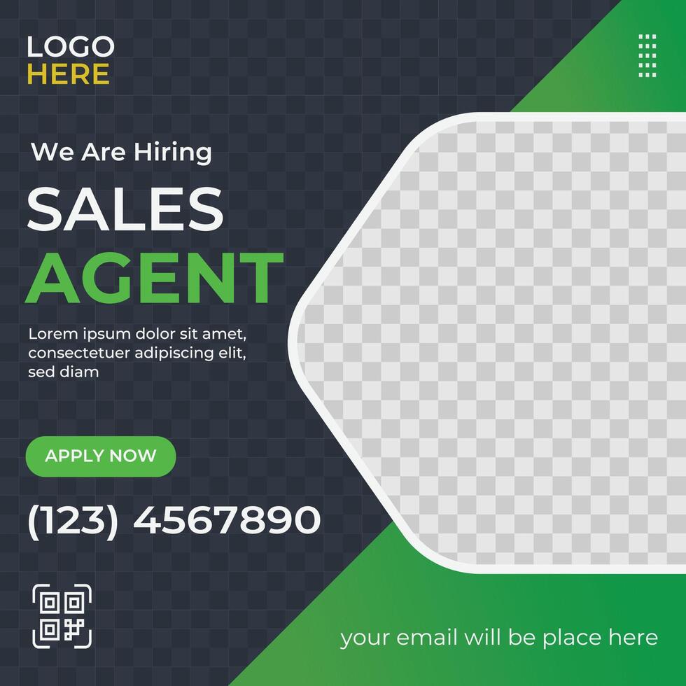 Creative Social Media Template Design on Job Hiring post vector