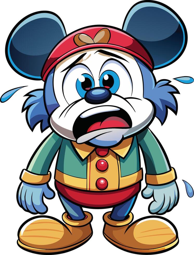 Crying mascot character design vector