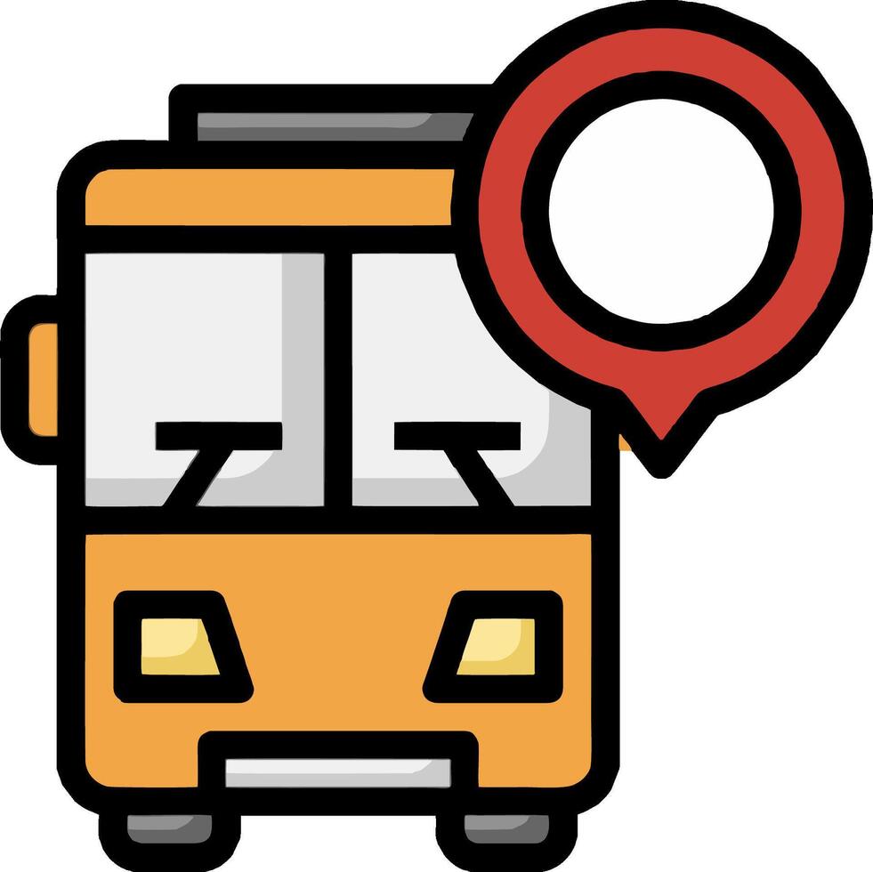A bus with a map icon on it vector