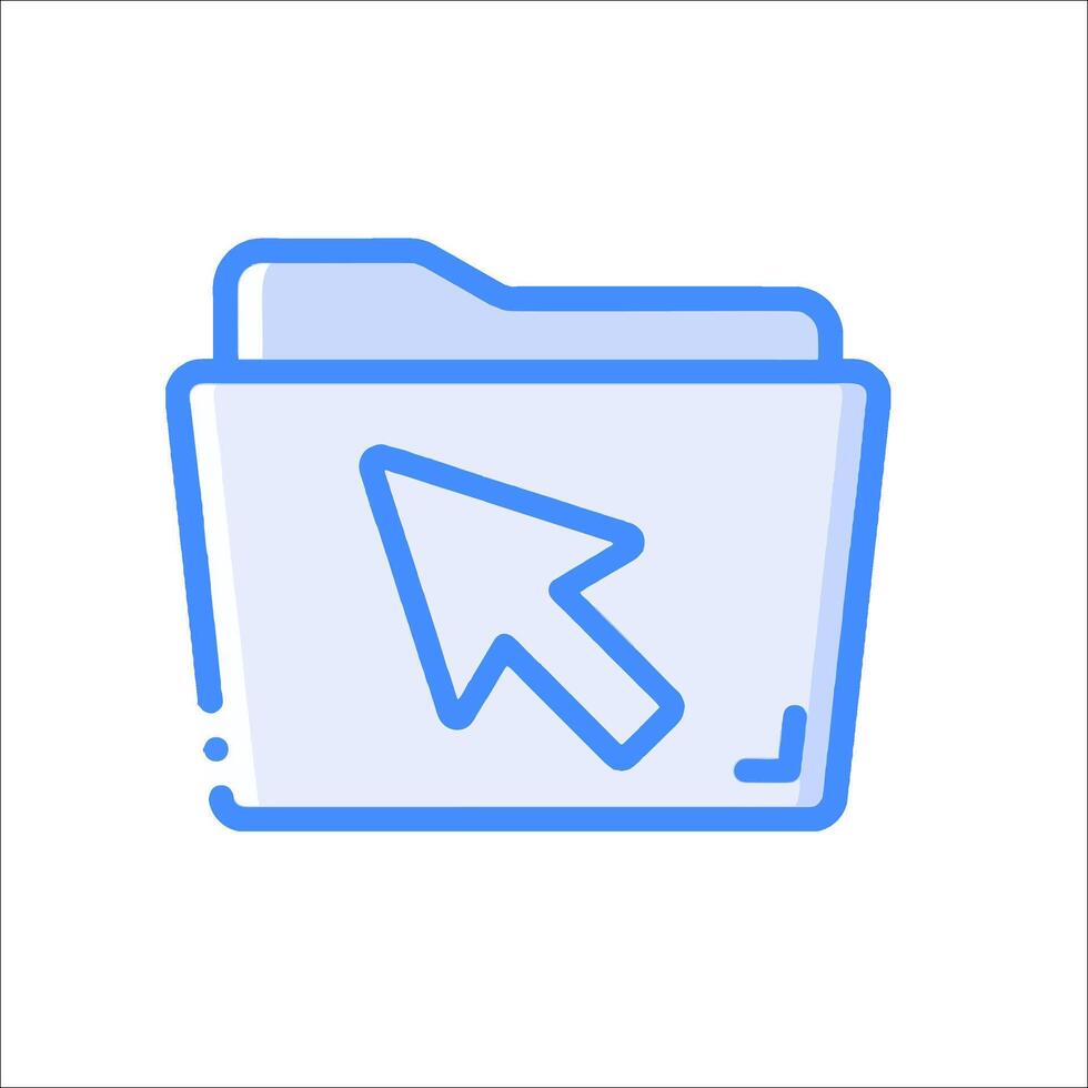 A folder icon with an arrow pointing to it vector