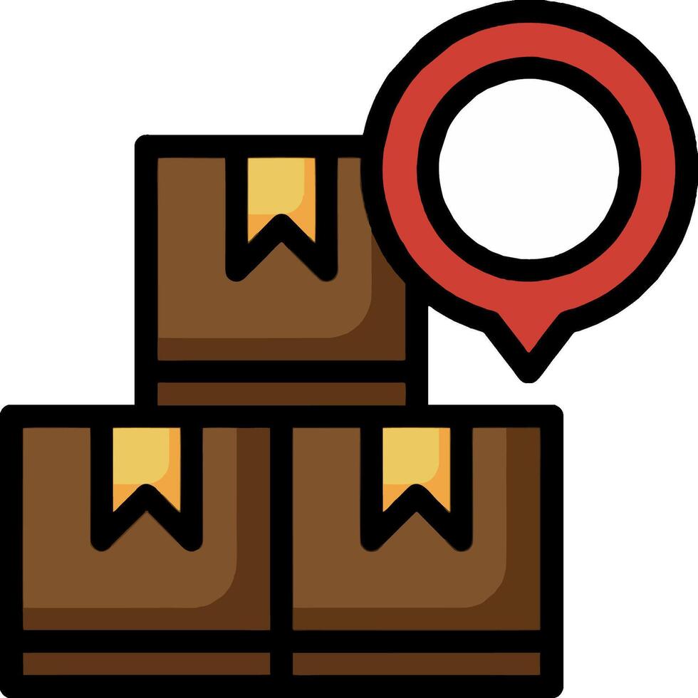 A stack of boxes with a red marker on top vector