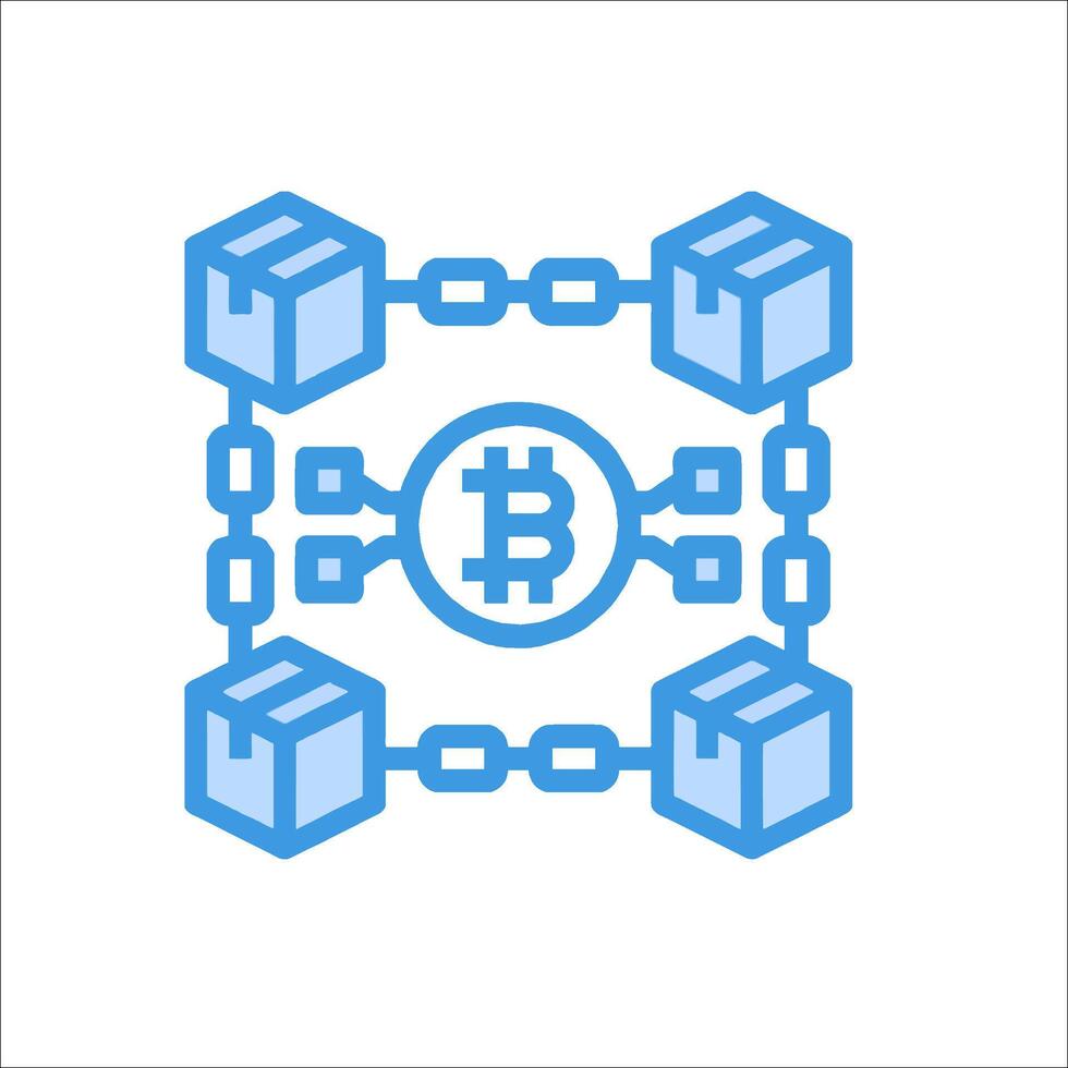 Bitcoin blockchain technology icon vector