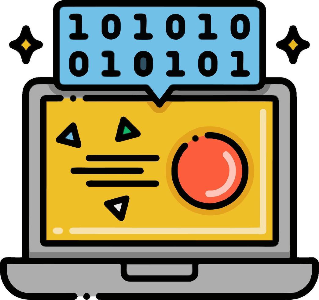 A laptop with a computer screen and a computer screen vector