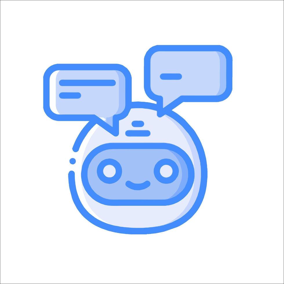 A robot with speech bubbles on it vector