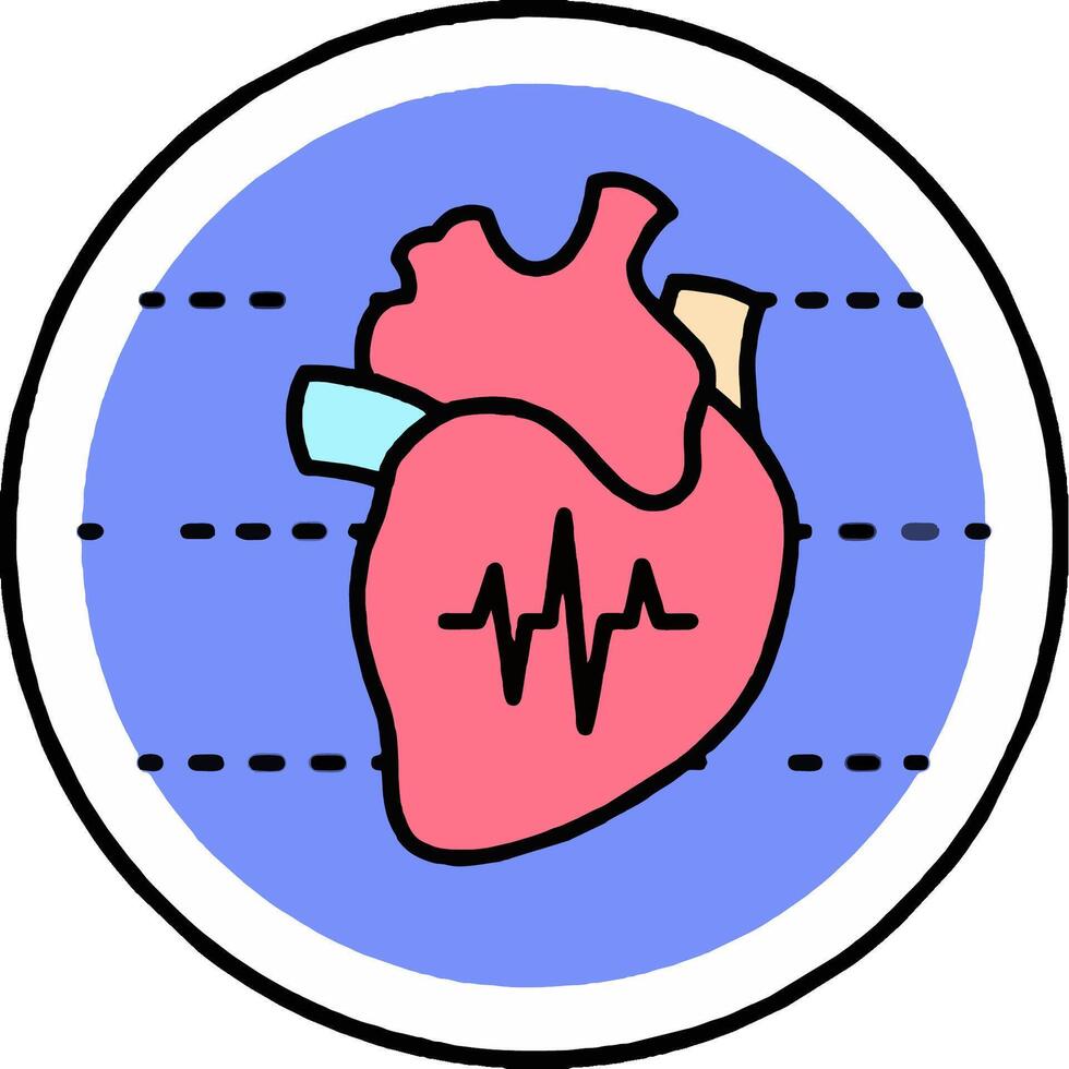 A heart with a heartbeat line and a line on it vector