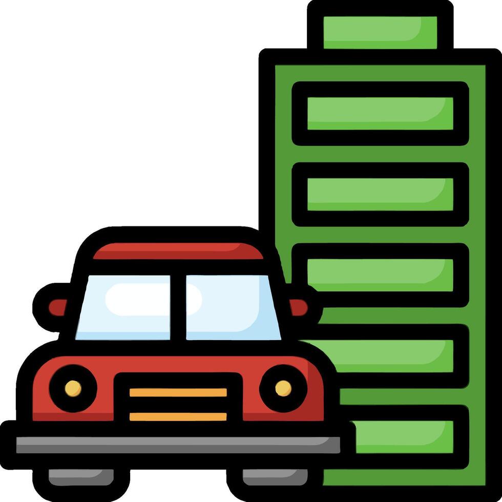 Car and building icon vector