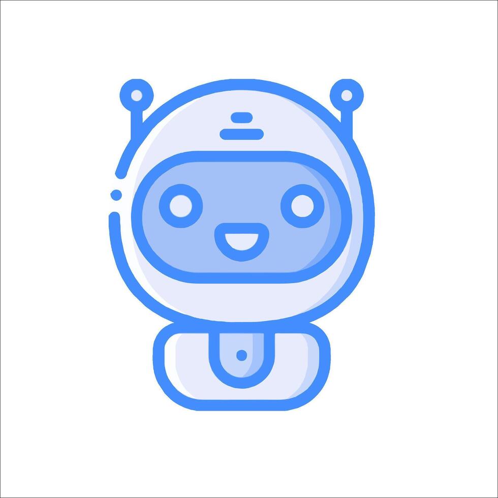 A robot icon with blue lines vector