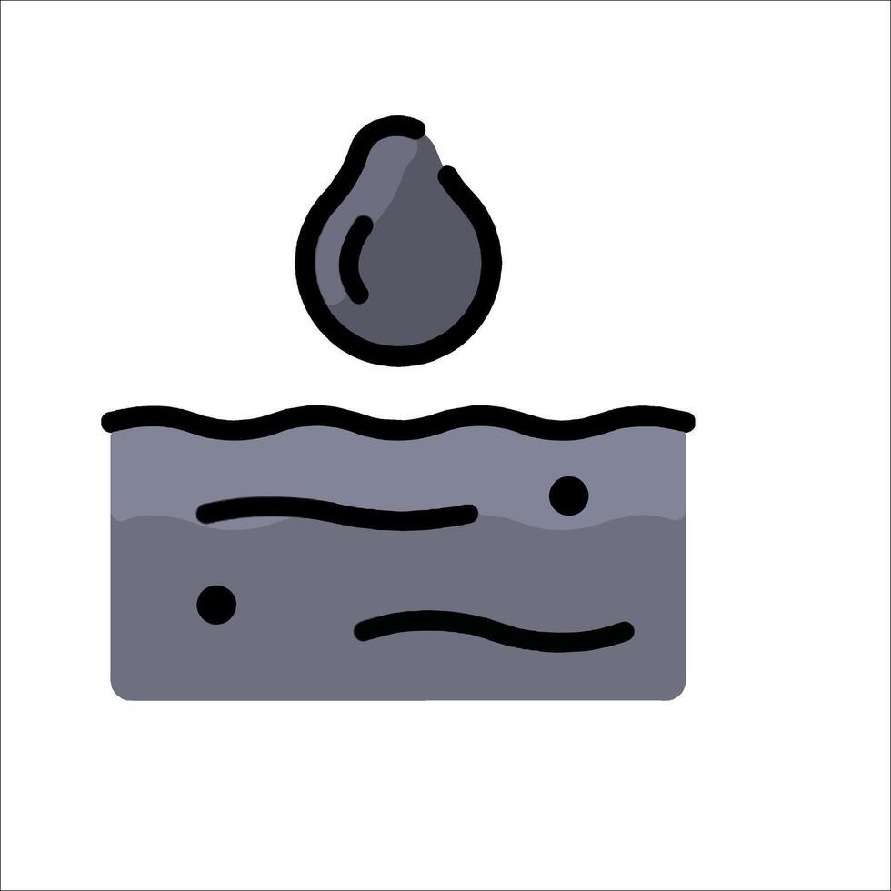 A black and white illustration of a drop of water vector