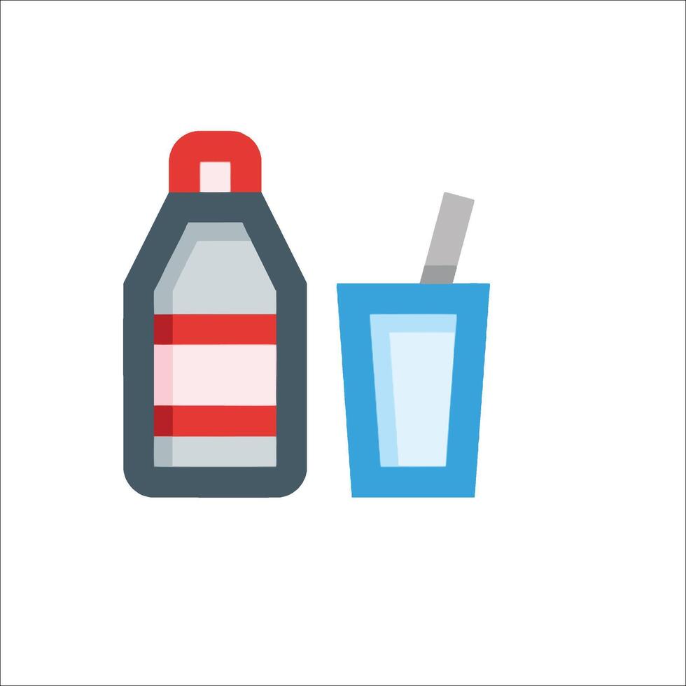A bottle of water and a glass of water vector