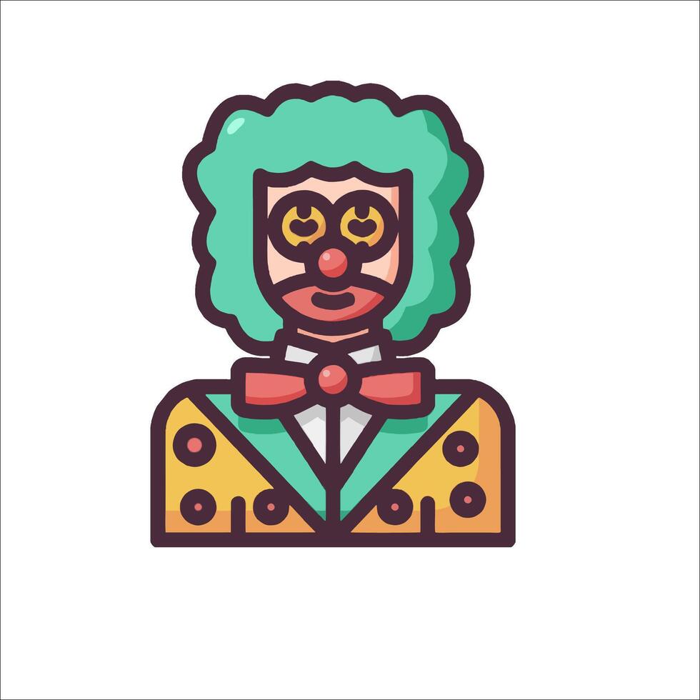 A clown with green hair and a bow tie vector