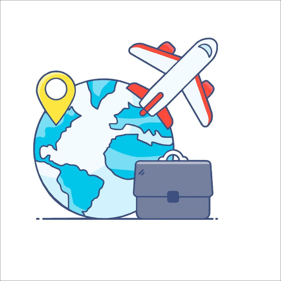 Traveling around the world illustration vector