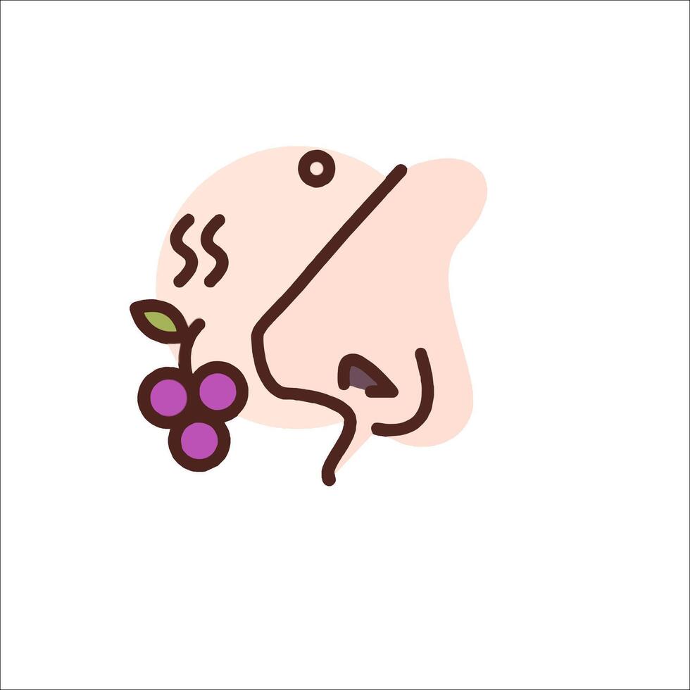 A person with a nose and a grape on it vector