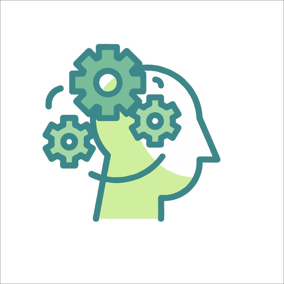 A person's head with gears inside it vector