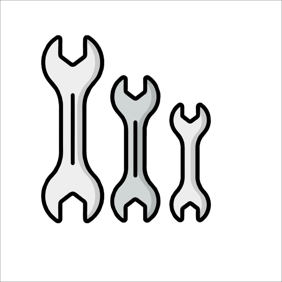 Three wrenches are shown on a white background vector