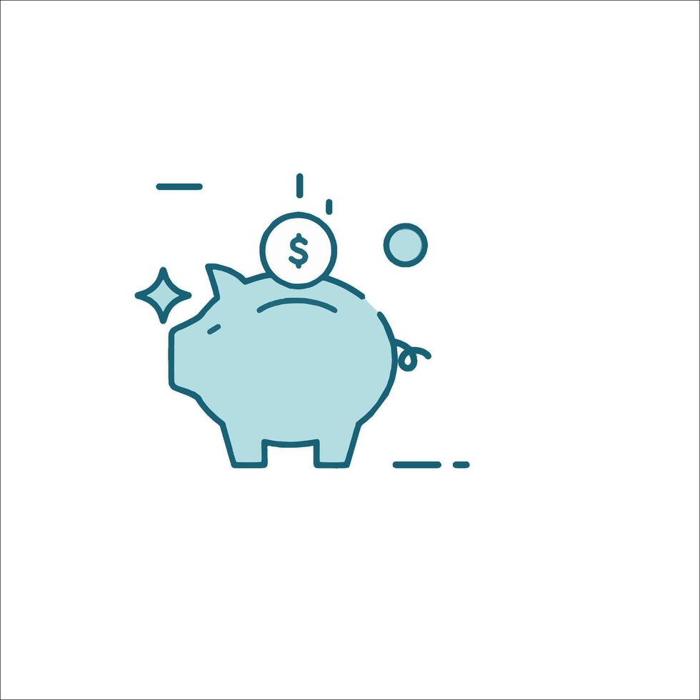 A piggy bank with a dollar sign on it vector