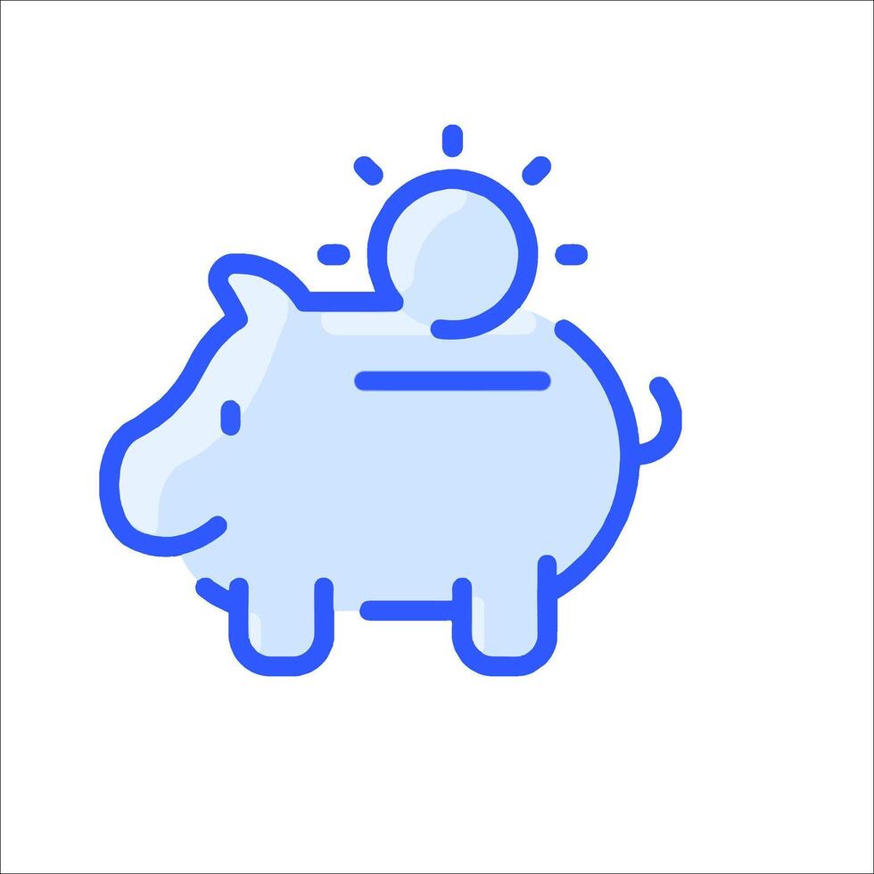 A piggy bank with a coin in it vector
